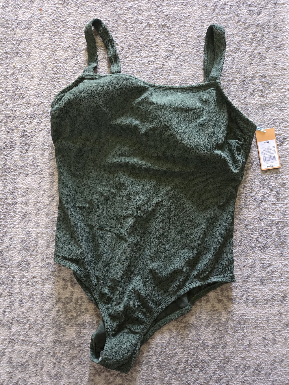 Karma Olive Green Textured One-Piece Swimsuit